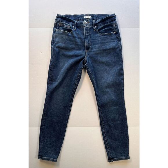 Good American Good Legs High Rise Skinny Jeans Size 14/32 24" Inseam Dark Wash - Picture 1 of 9